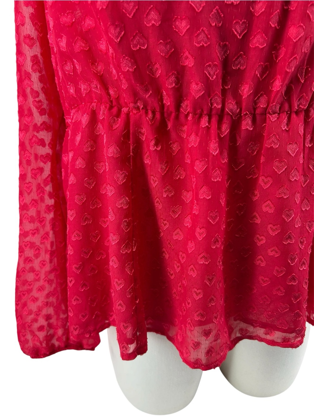NWT Torrid Peplum Chiffon Clip Heart Blouse Size 0 12 NEW - Picture 8 of 15